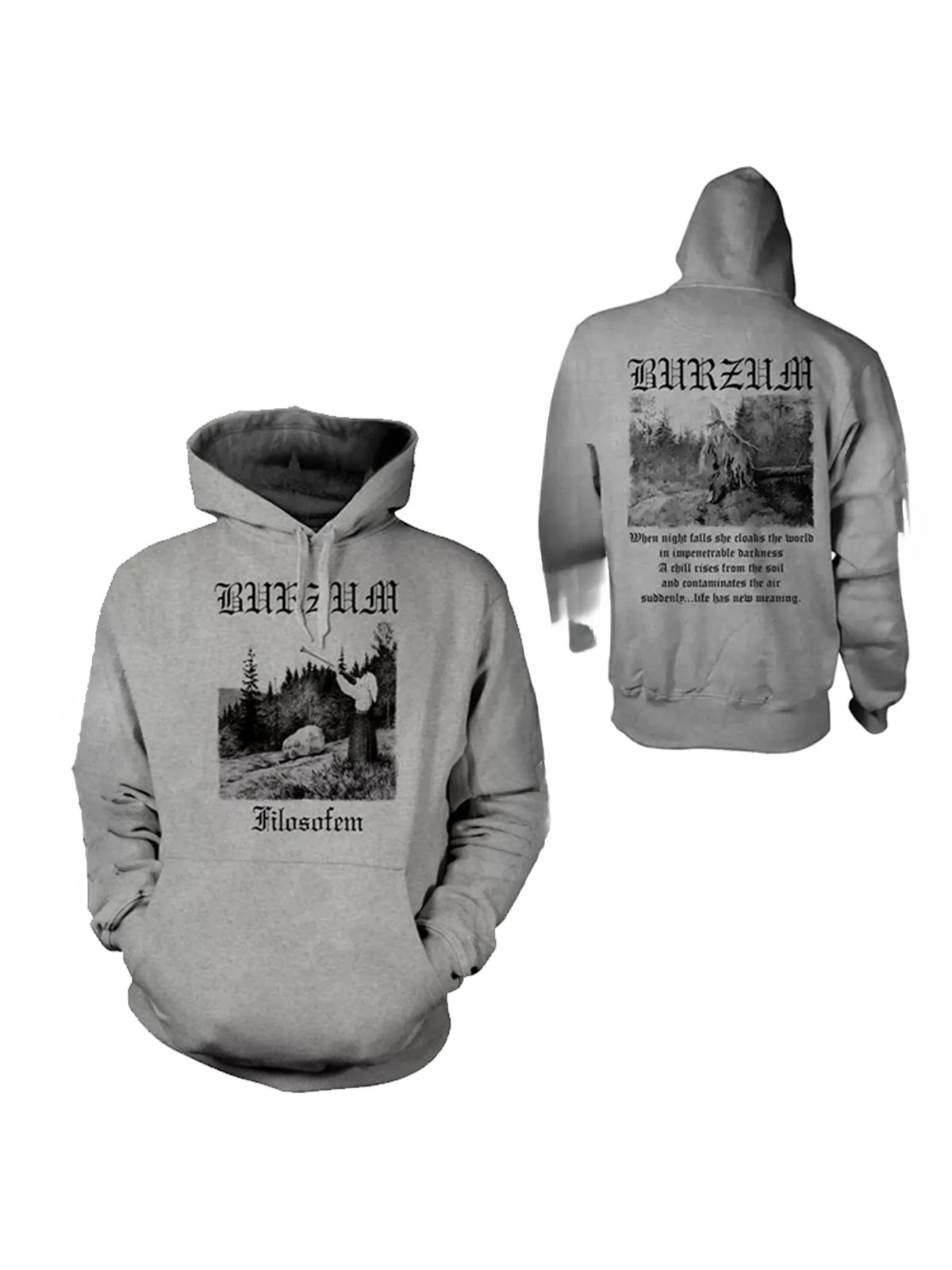 Retro Autumn/Winter New Style Burzum Norwegian Black Metal Rock Dark Long-Sleeved Thick Loose Hooded Sweatshirt