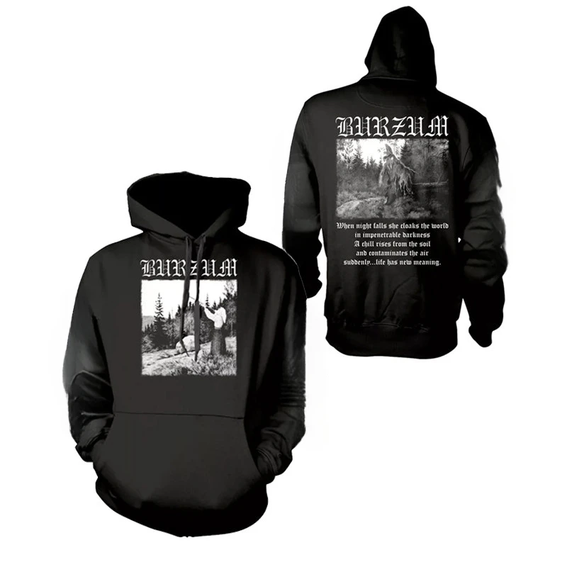 Retro Autumn/Winter New Style Burzum Norwegian Black Metal Rock Dark Long-Sleeved Thick Loose Hooded Sweatshirt