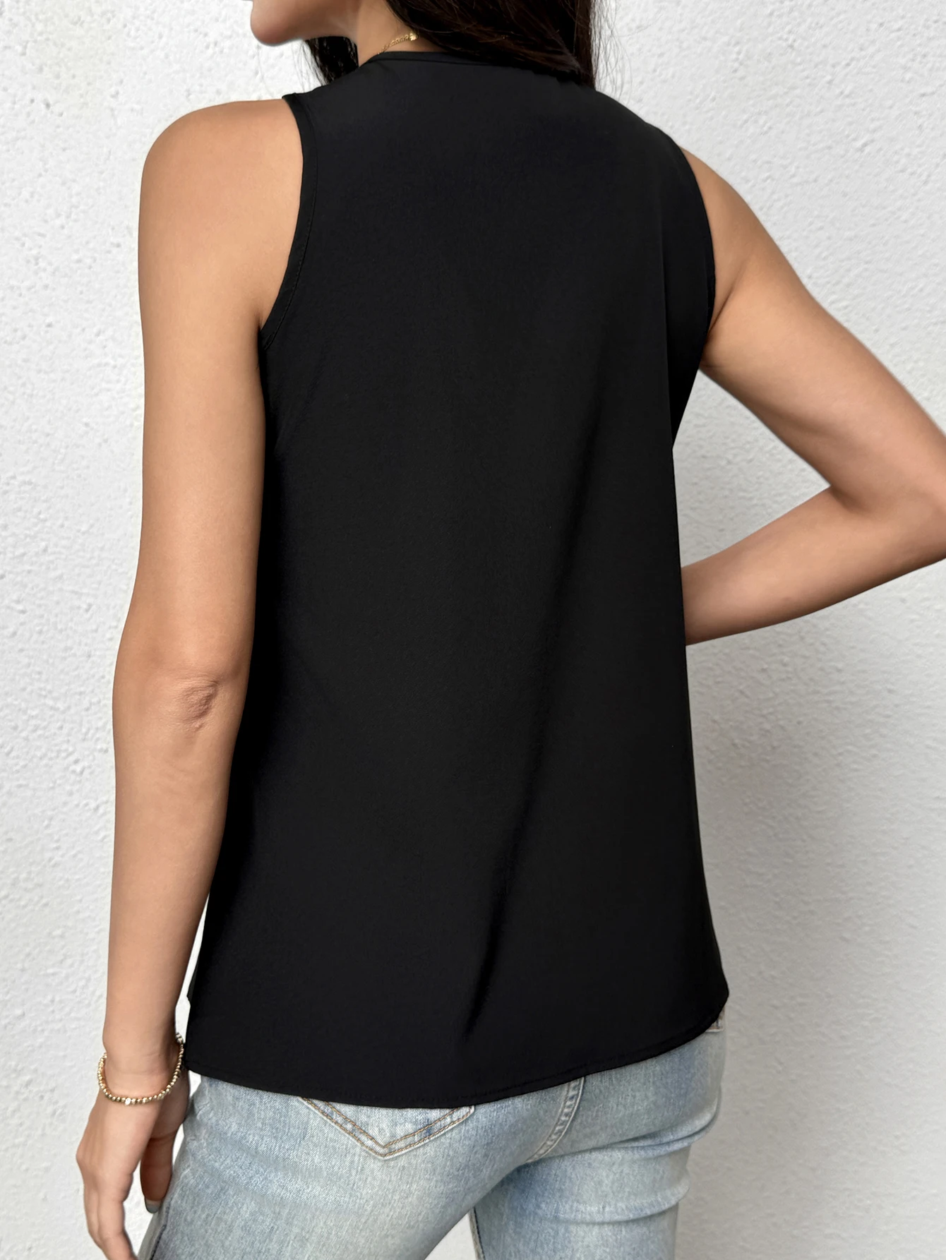 Women's Camisole Top V Neck Sleeveless Lace Trim Satin Loose Fit Tops Elegant Cami Spring Summer Chic Camisole Daily Light Tops
