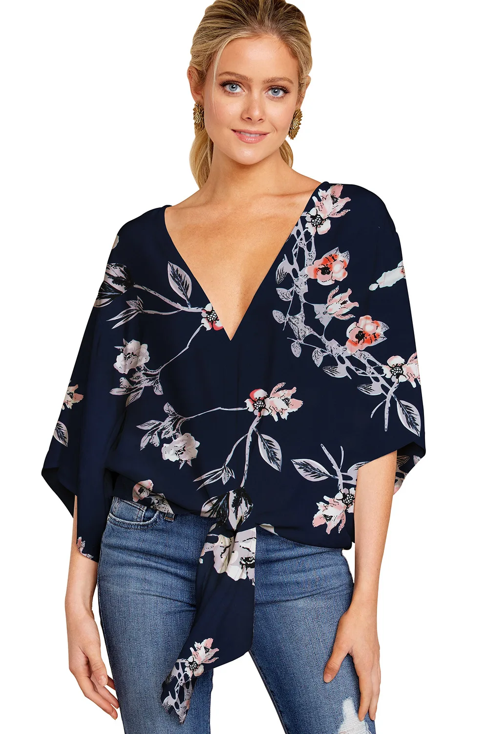 Plus Size Women's Casual V-Neck Blouse Printed Leopard Office Lady Fashion New Arrival Trendy Comfortable