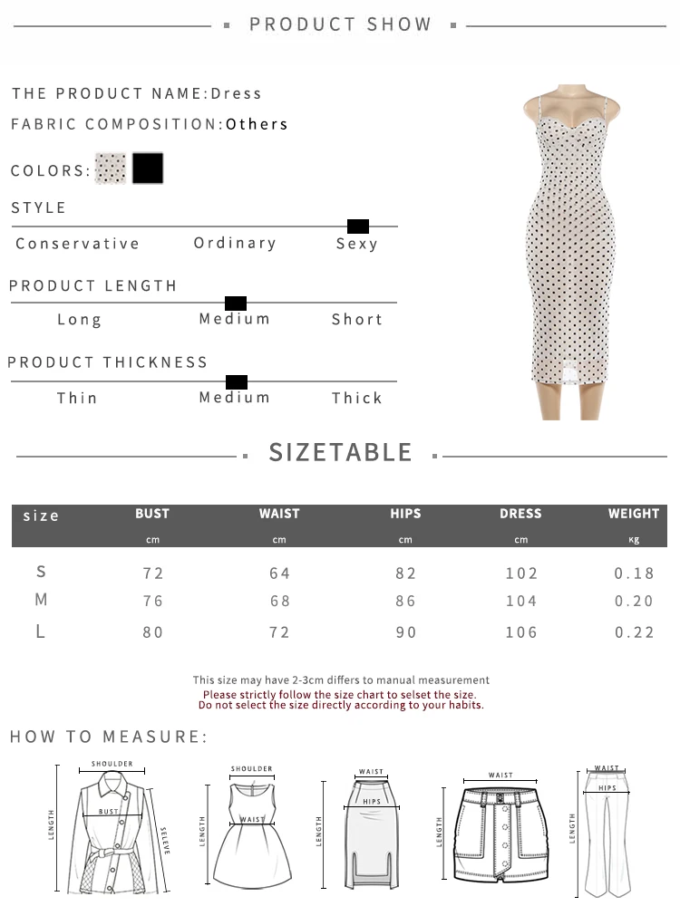 Kliou Polka Dot Print Sling Dress Woman Summer Trend Low-Neck Backless High Waist Robe Daily Casual Simple Elegant Long Bodycon