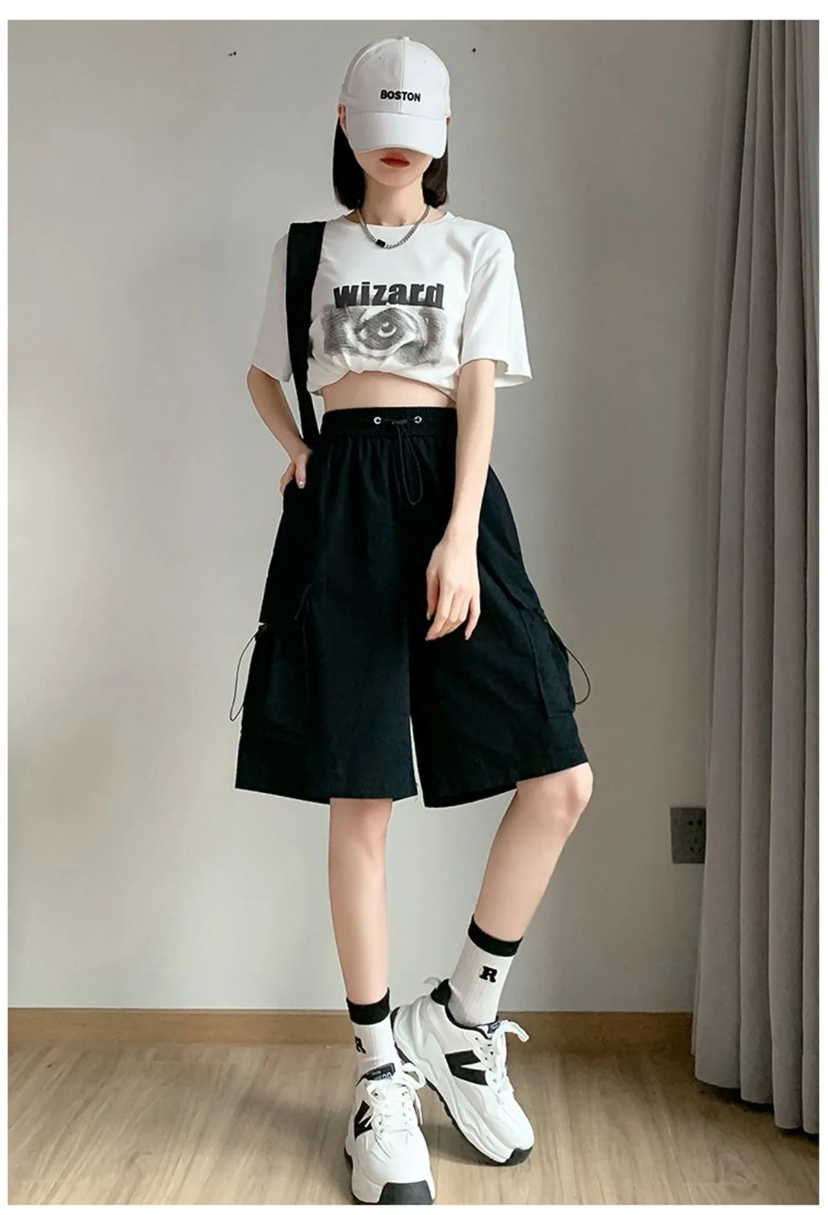 2026 Women Summer Japanese Cat Embroidery Elastic Waist Short Pants Y2k Aesthetic Casual Trousers Lace Patchwork Wide Leg Shorts