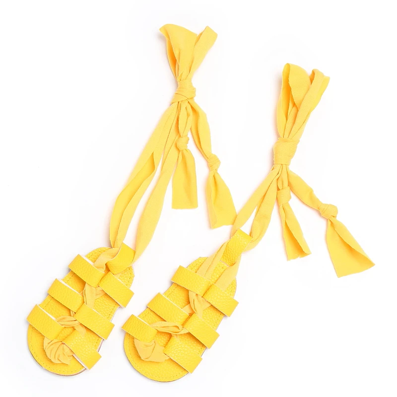 0-18M Baby Girl Summer Gladiator Sandals With Lace Up High Top Soft Rubber Sole First Pair Of Walking Children's Shoes