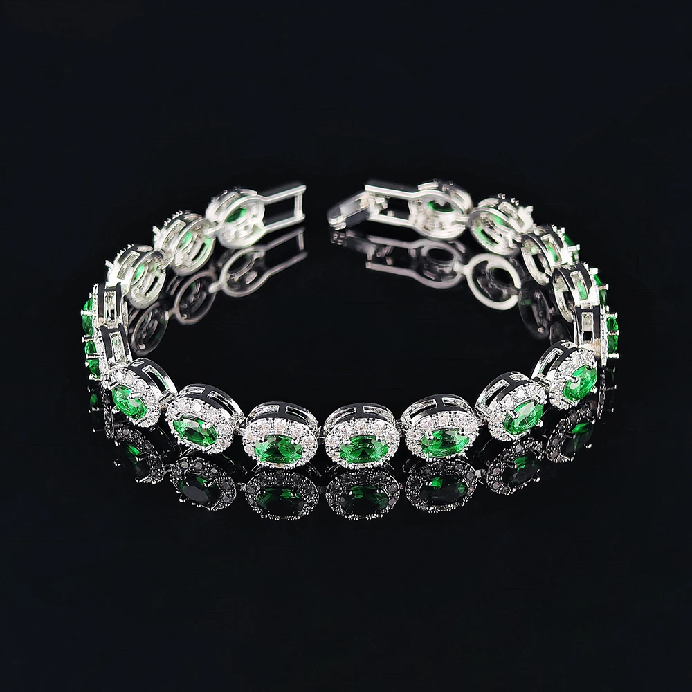 2026 New Luxury Blue Red Green Black Color Bracelet Bangle for Women Anniversary Gift Jewelry Wholesale S6923
