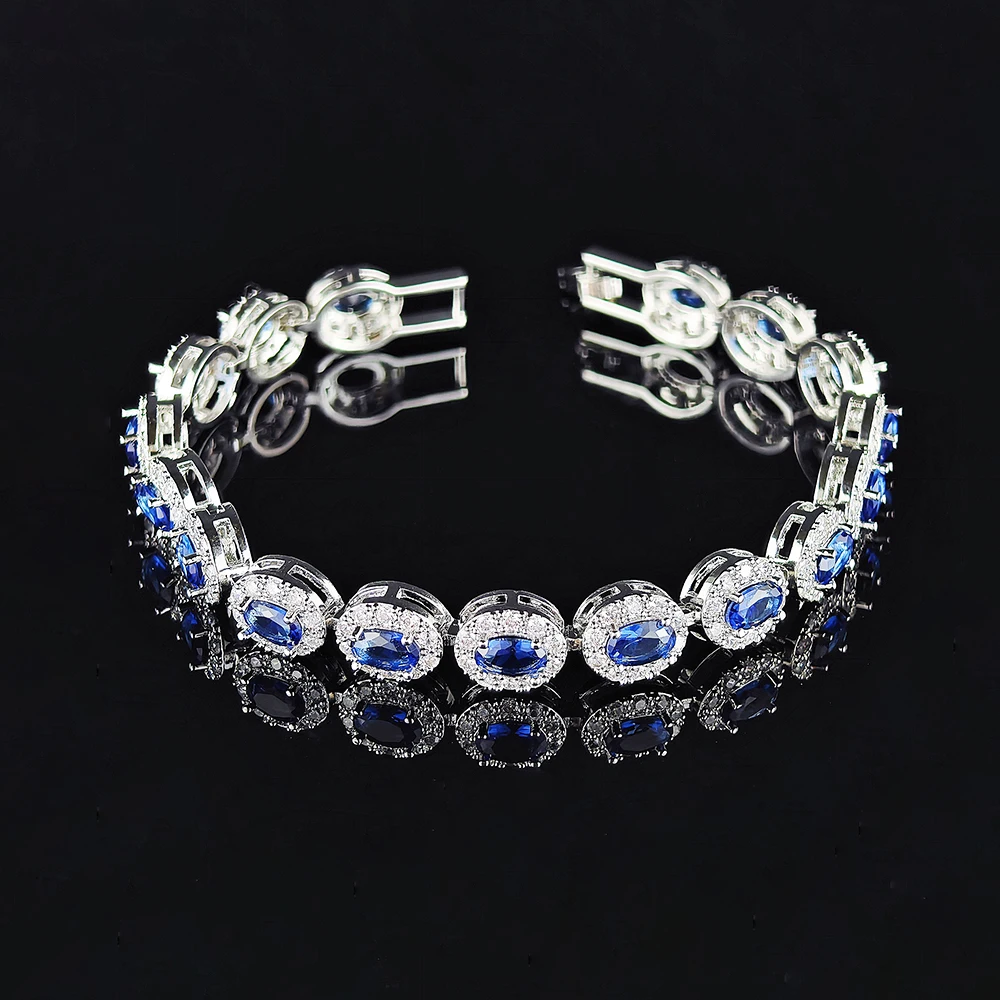 2026 New Luxury Blue Red Green Black Color Bracelet Bangle for Women Anniversary Gift Jewelry Wholesale S6923