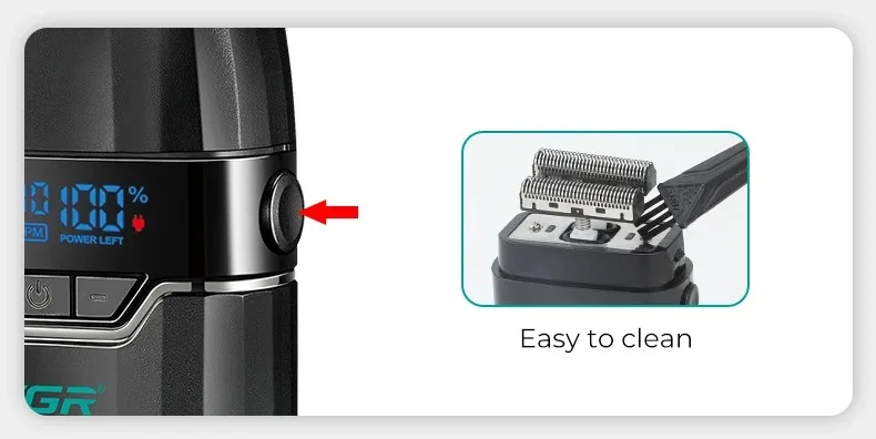 VGR Hair Trimmer Professional Electric Shaver Cordless Barber Clippers Hair Cut Machine Metal Trimmer for Men V-003 V-906 V-308