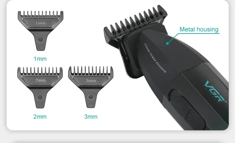 VGR Hair Trimmer Professional Electric Shaver Cordless Barber Clippers Hair Cut Machine Metal Trimmer for Men V-003 V-906 V-308