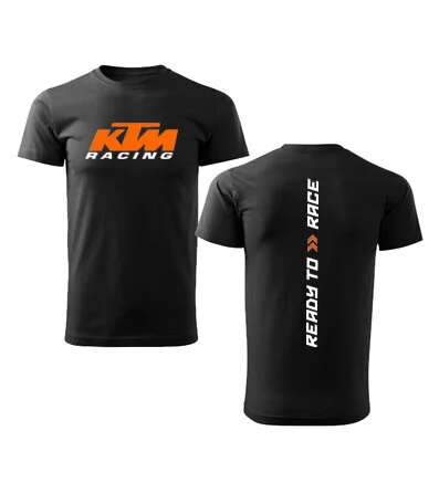 2026 Men's KTM Racing "Ready To Race" T-Shirt Breathable Cotton Short Sleeve Motorcycle Biker Casual Tops