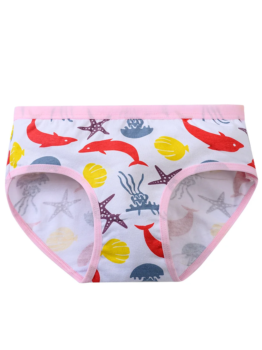 12pcs Girls Underwear Panties Cotton Children's Triangle Underpants Girl Short Briefs Cartoon Print Children's Underwear