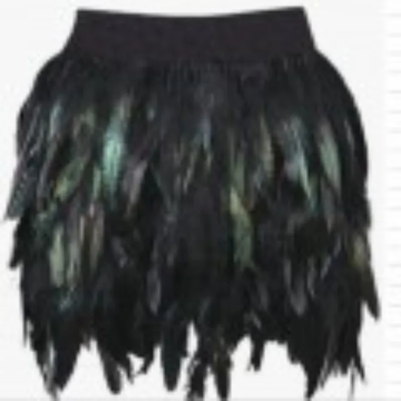 Carnival Feather Bottom Skirt Asymmetric Tassel Party Skirt Dance Performance and Music Festival Stage Performance Costume