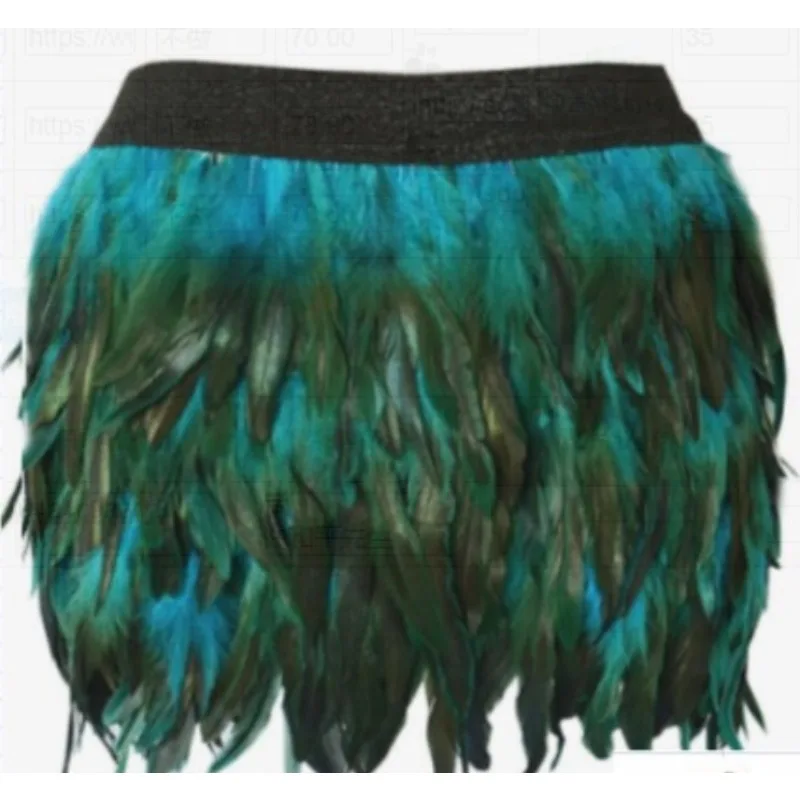 Carnival Feather Bottom Skirt Asymmetric Tassel Party Skirt Dance Performance and Music Festival Stage Performance Costume