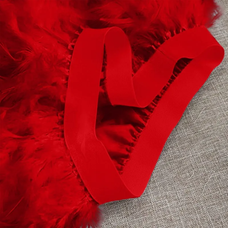 Carnival Feather Bottom Skirt Asymmetric Tassel Party Skirt Dance Performance and Music Festival Stage Performance Costume
