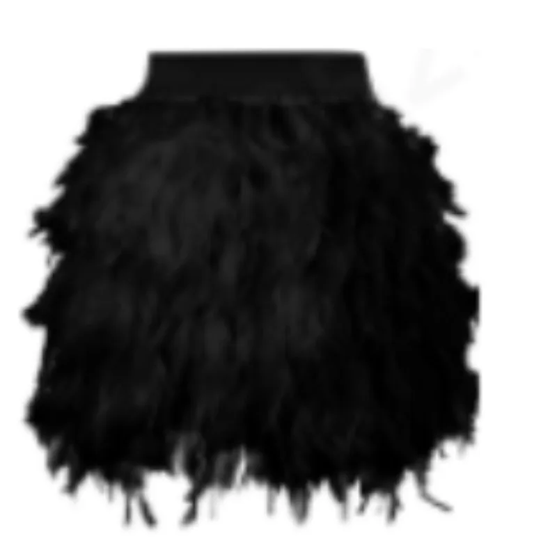 Carnival Feather Bottom Skirt Asymmetric Tassel Party Skirt Dance Performance and Music Festival Stage Performance Costume