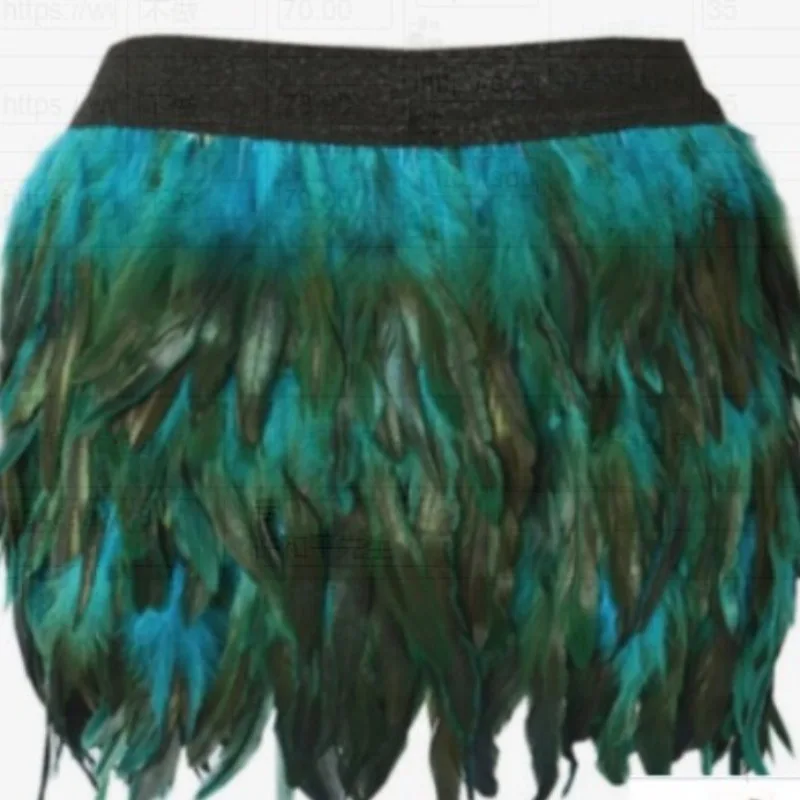 Carnival Feather Bottom Skirt Asymmetric Tassel Party Skirt Dance Performance and Music Festival Stage Performance Costume