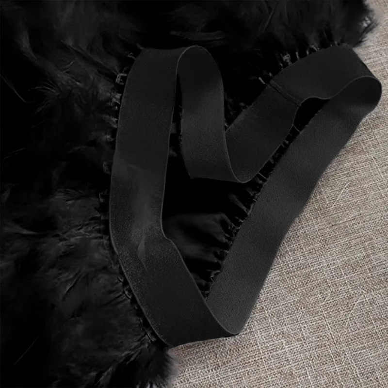 Carnival Feather Bottom Skirt Asymmetric Tassel Party Skirt Dance Performance and Music Festival Stage Performance Costume