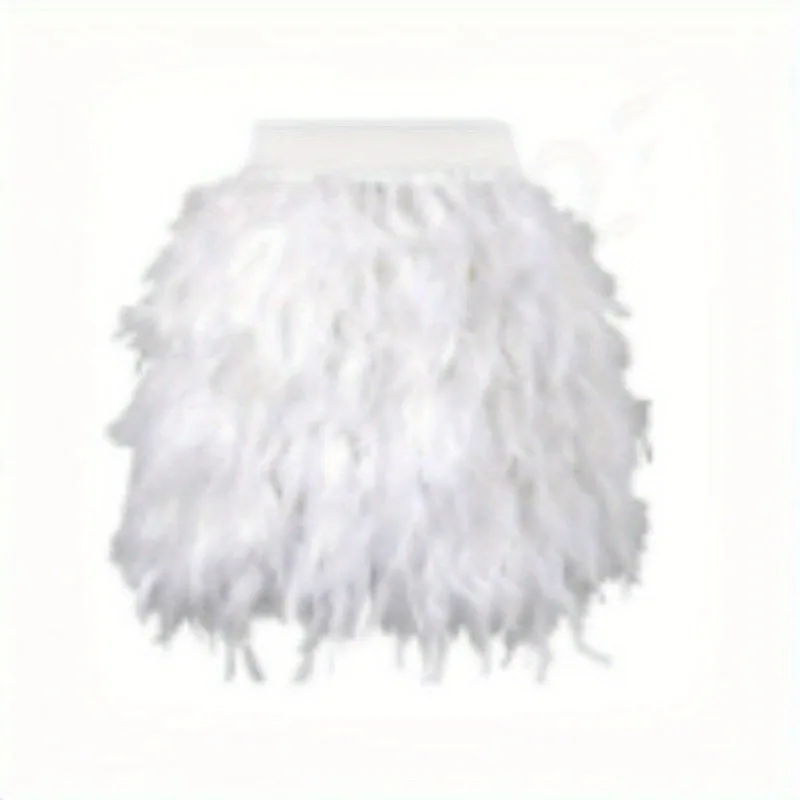 Carnival Feather Bottom Skirt Asymmetric Tassel Party Skirt Dance Performance and Music Festival Stage Performance Costume