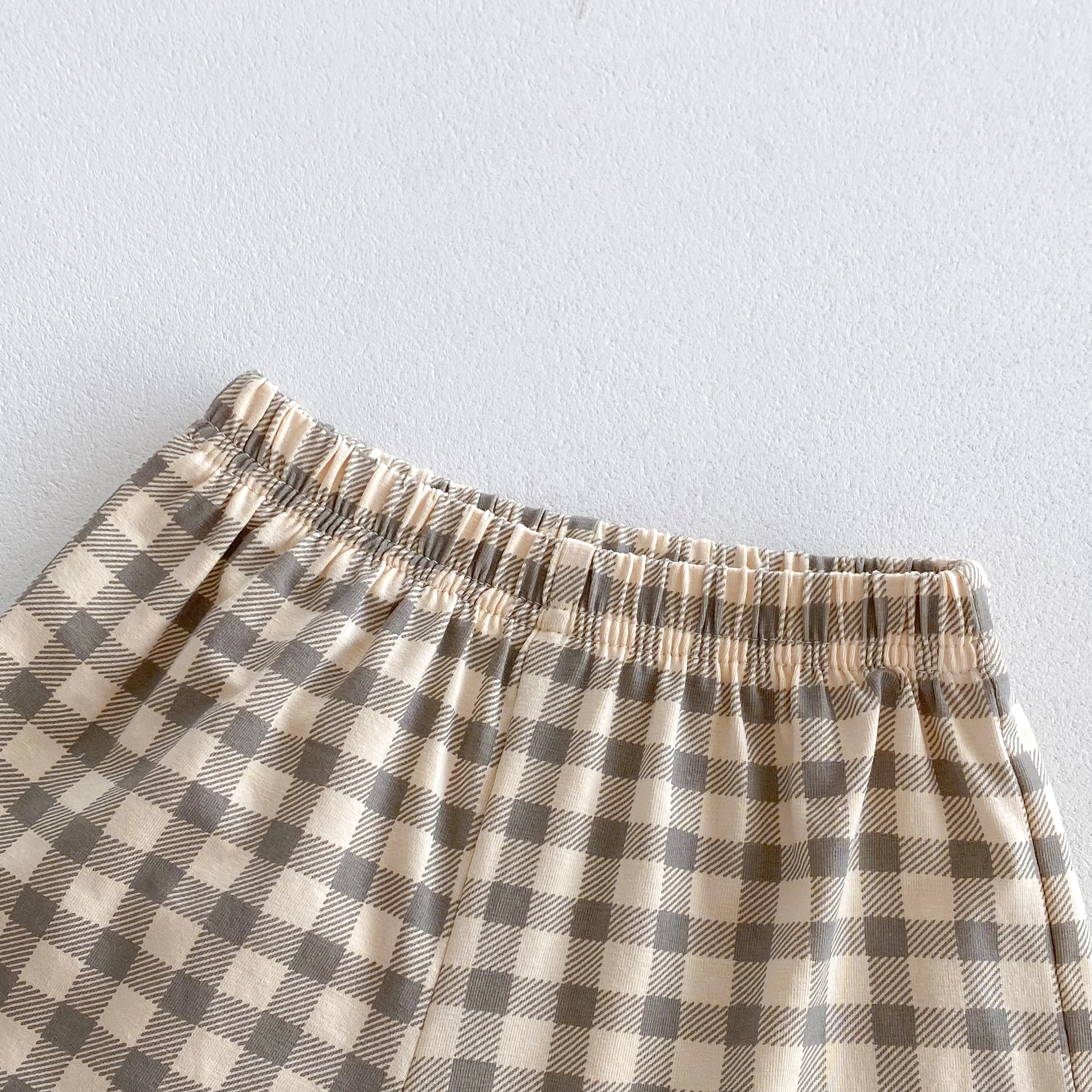 INS Summer Baby Halter Set for Boys and Girls - Checkered Cool T-Shirt + Short Pants for Casual Home Wear