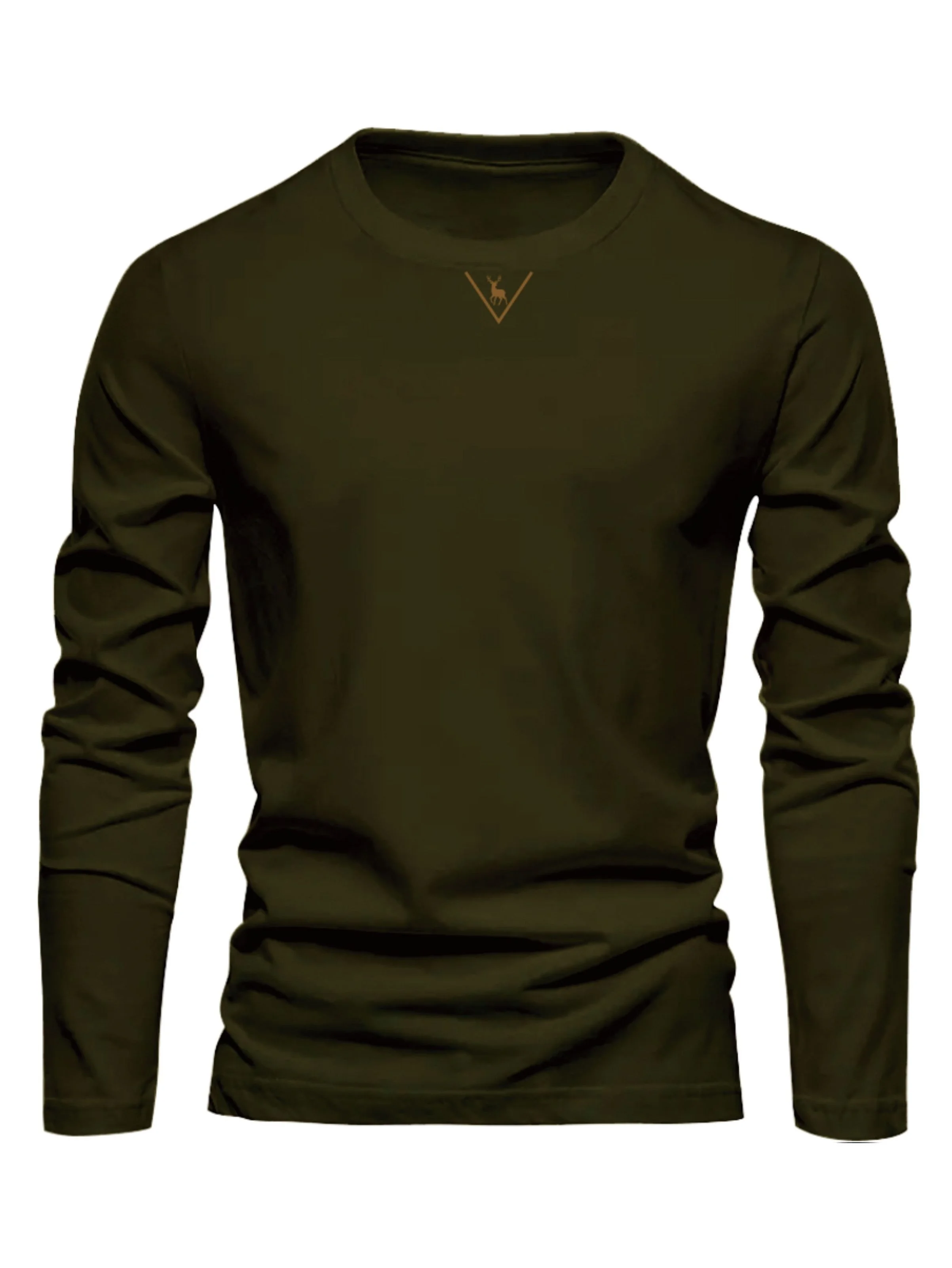 Fashionable California Pattern Print Men's 100% Cotton Loose and Comfortable Sports and Leisure Round Neck Long Sleeve T-shirt