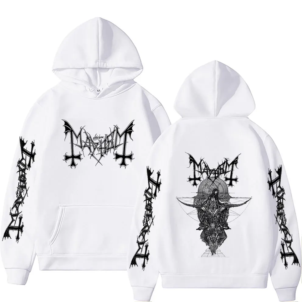 Hot Sale Rock Band Mayhem Hoodie Men Women Death Black Metal Hooded Sweatshirt Unisex Fashion Gothic Oversized Pullover Hoodies