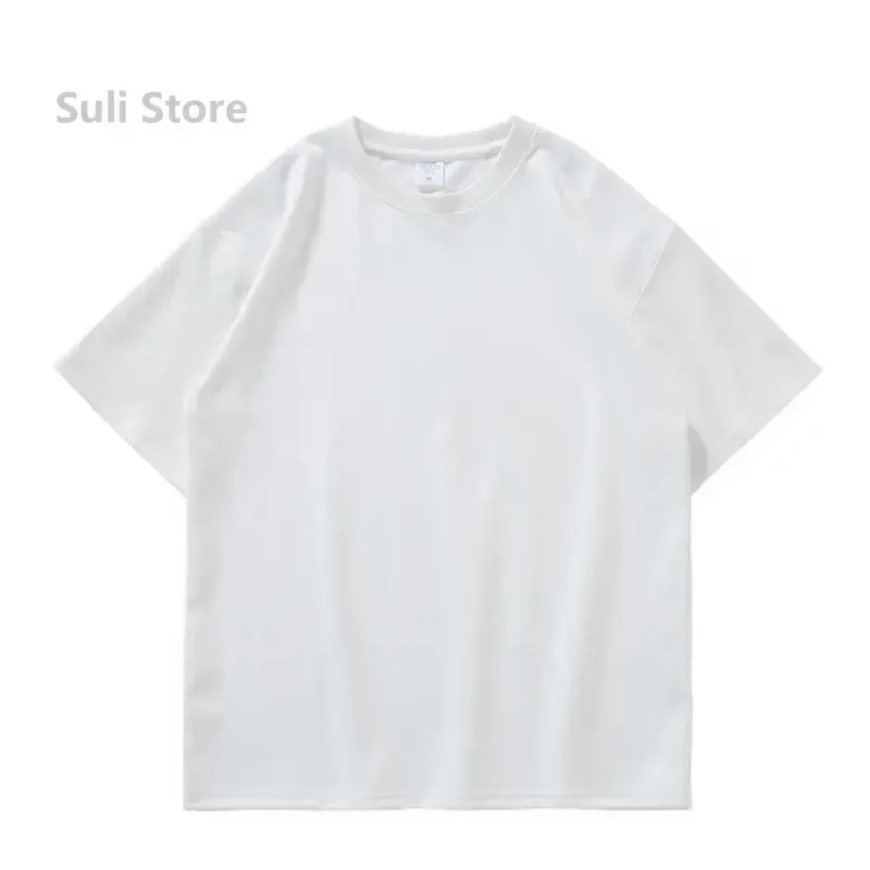 600g Heavy-duty Cotton Short Sleeved T-shirt for Men's Fashion Pure Cotton Thickened Short Sleeved Half Sleeved Tee