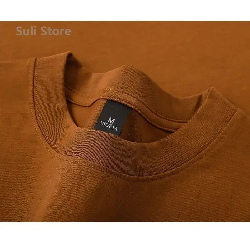 600g Heavy-duty Cotton Short Sleeved T-shirt for Men's Fashion Pure Cotton Thickened Short Sleeved Half Sleeved Tee