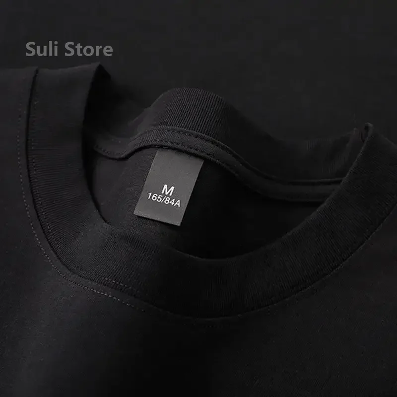 600g Heavy-duty Cotton Short Sleeved T-shirt for Men's Fashion Pure Cotton Thickened Short Sleeved Half Sleeved Tee