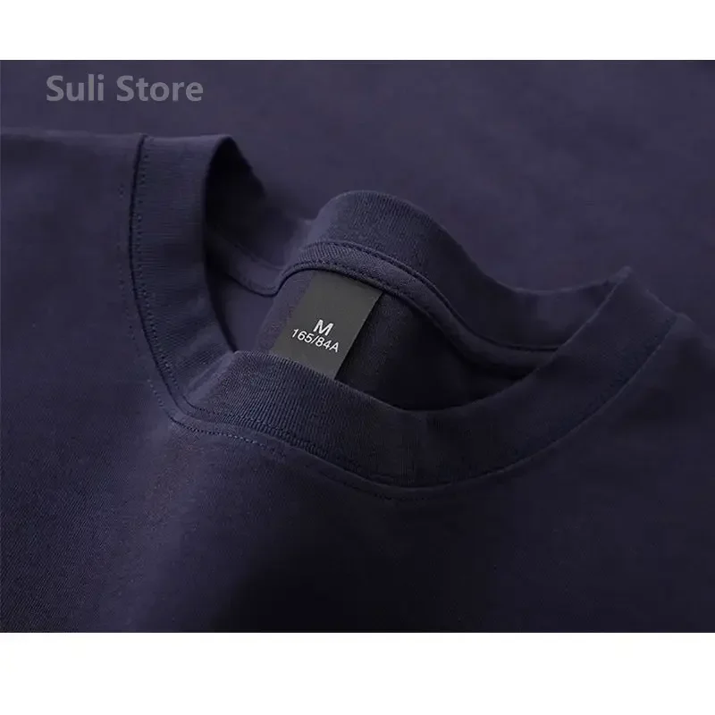 600g Heavy-duty Cotton Short Sleeved T-shirt for Men's Fashion Pure Cotton Thickened Short Sleeved Half Sleeved Tee
