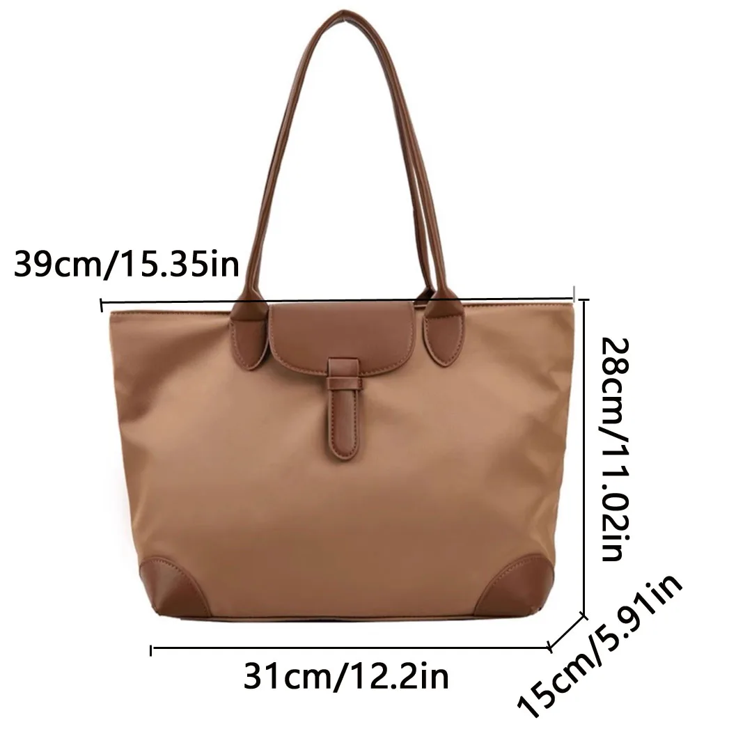 2026 New Women's Large Capacity Commuter Tote Bag Nylon Lightweight Casual Women's Bag Fashion Color-Blocking Versatile Shoulder