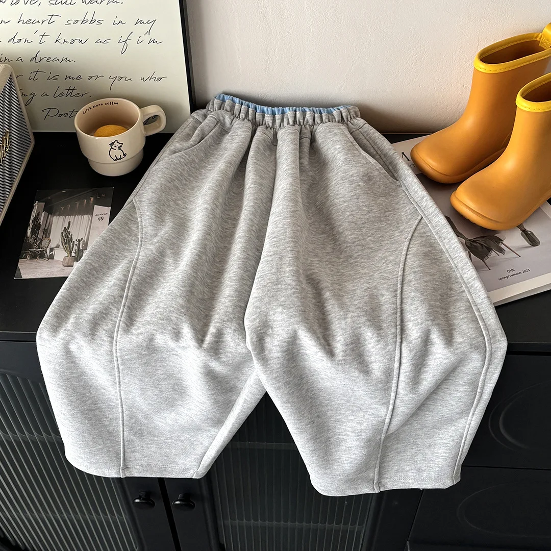 Spring Casual Children Pants Girls Elastic Waist Loose Fit Sweatpants Soft Kids Boys Sport Trousers