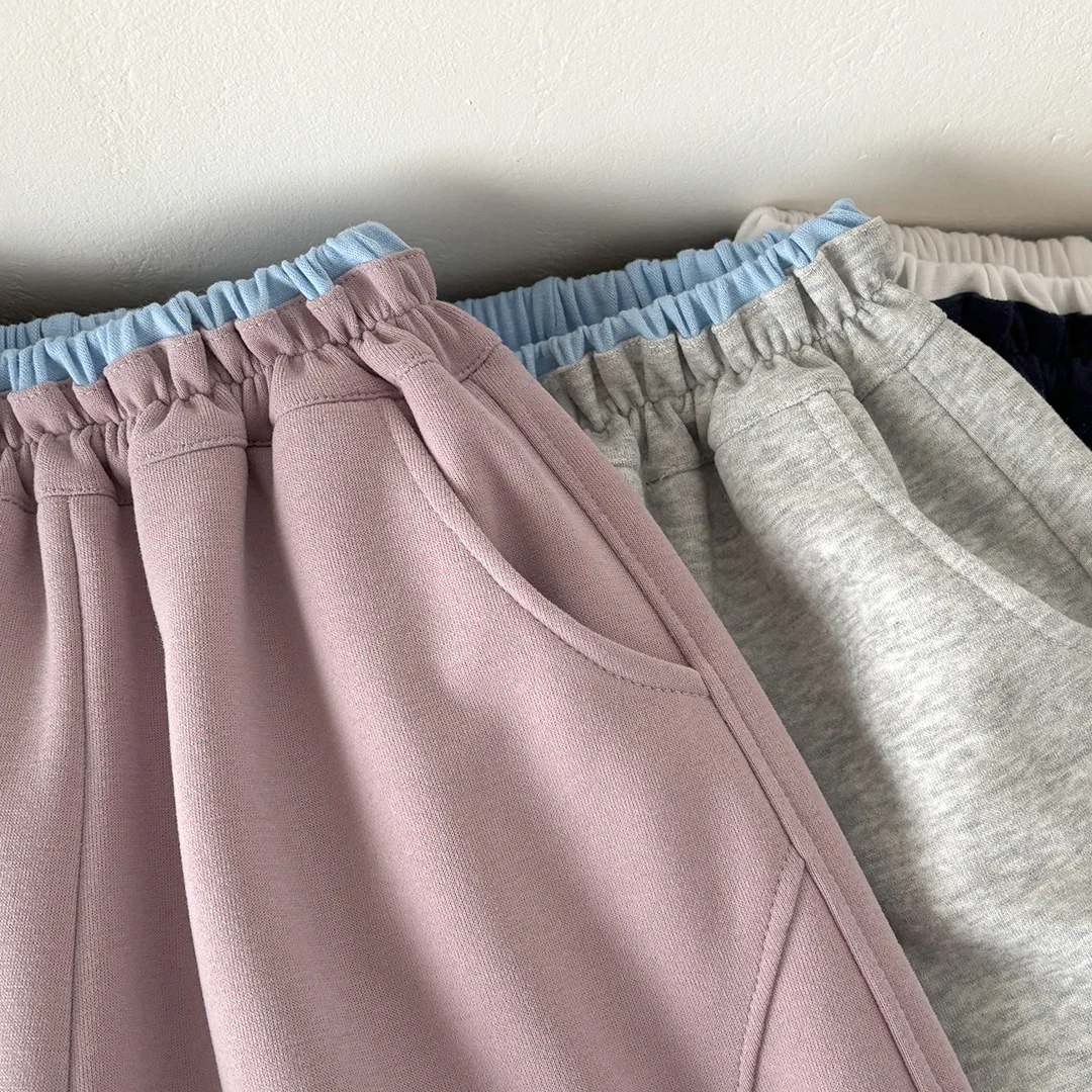 Spring Casual Children Pants Girls Elastic Waist Loose Fit Sweatpants Soft Kids Boys Sport Trousers