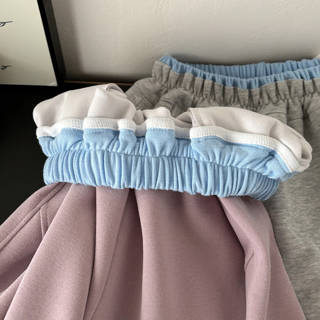 Spring Casual Children Pants Girls Elastic Waist Loose Fit Sweatpants Soft Kids Boys Sport Trousers