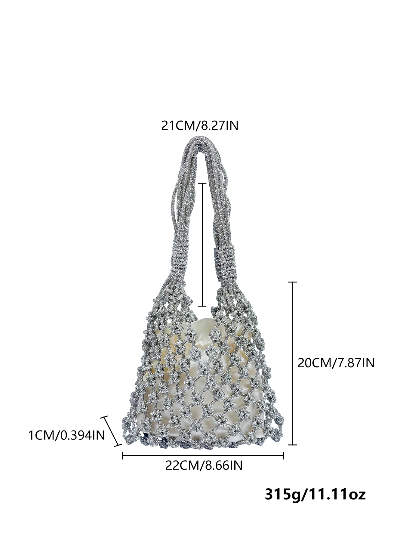 2026 temperament bright diamond woven hollow handmade woven bag, banquet bag, handbag, high-end women's bag