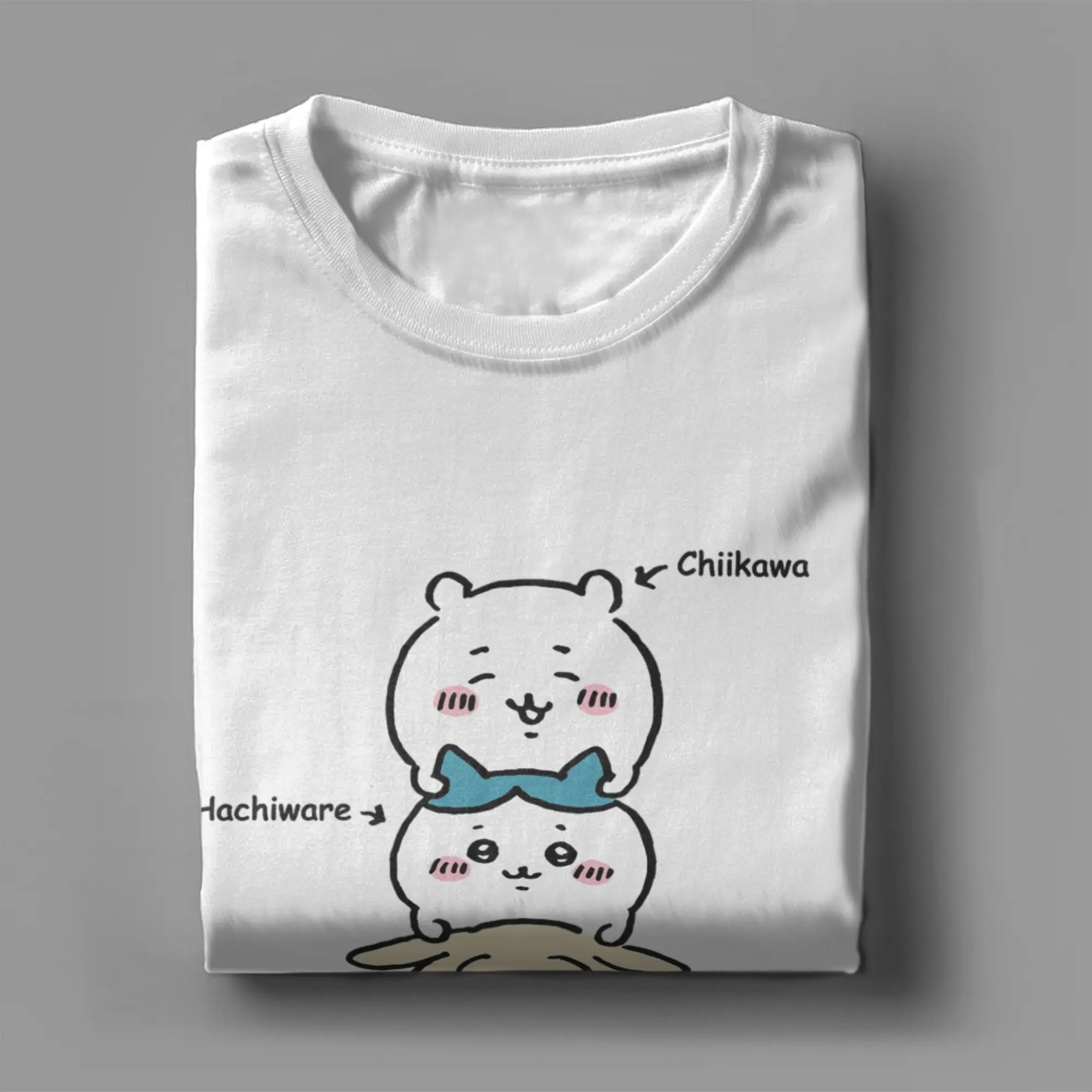 Vintage Chiikawas Usagi Hachiware Anime T-Shirts Men Round Neck 100% Cotton T Shirts Short Sleeve Tees 6XL Tops