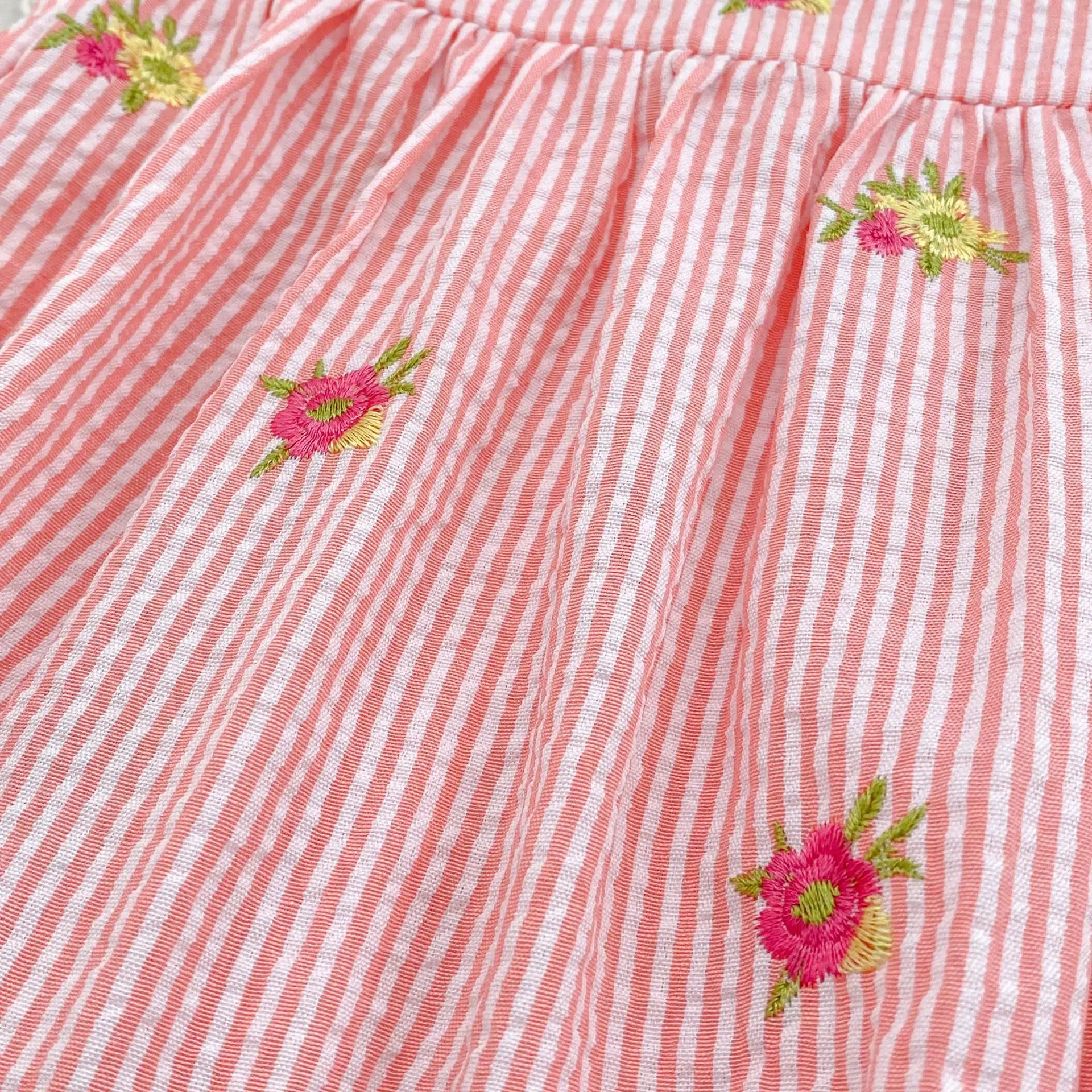 2026 Summer 0-24M Baby Girl Flying Sleeve Cotton Embroidery Baby Bodysuit 2-6Yrs Kids Sweet Party Frock Dresses Sister Clothing