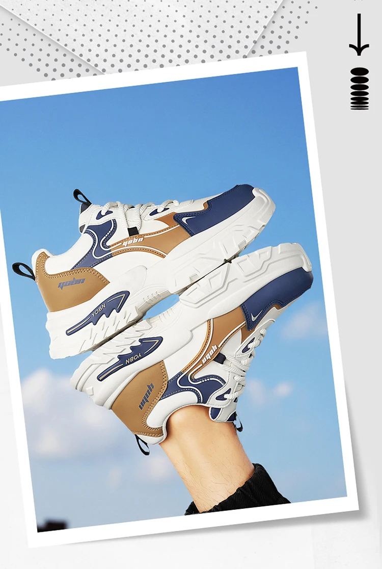 2026 Spring New Men's Sports Shoes with Height-Increasing Thick Soles, Breathable and Versatile, Korean-Style Trendy Running Shoes Suitable for Outdoor Activities
