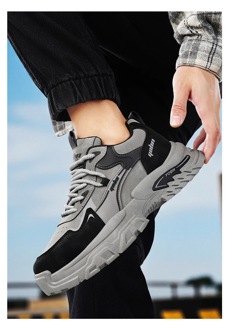2026 Spring New Men's Sports Shoes with Height-Increasing Thick Soles, Breathable and Versatile, Korean-Style Trendy Running Shoes Suitable for Outdoor Activities