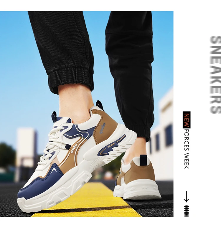 2026 Spring New Men's Sports Shoes with Height-Increasing Thick Soles, Breathable and Versatile, Korean-Style Trendy Running Shoes Suitable for Outdoor Activities