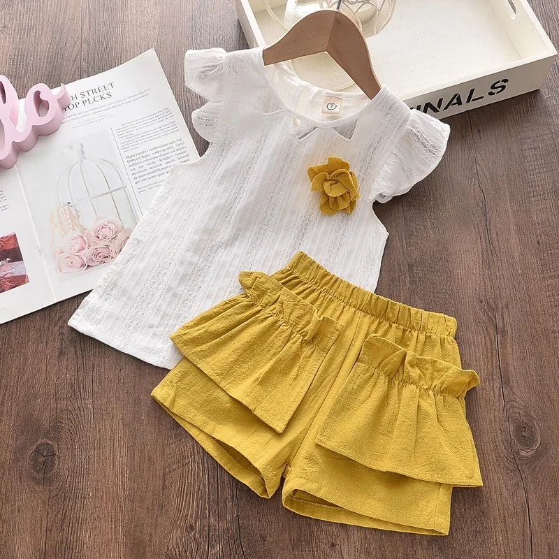 New Fashion Baby Clothes Suit Summer Children Girls Vest Shorts 2Pcs/Sets Toddler Clothing Infant Casual Costume Kids Tracksuits