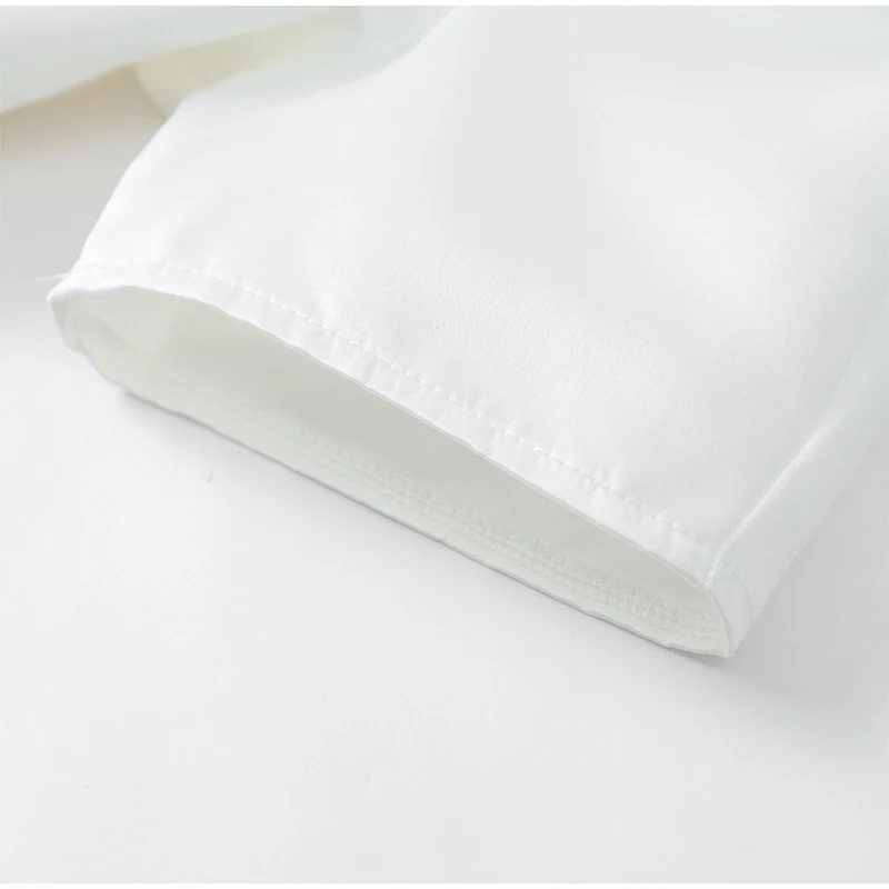 Elegant White Lantern Sleeve Shirt Women's Sexy Solid Stand Collar High Waist Slim Shirts 2026 New Lady Tops Commute Outerwears
