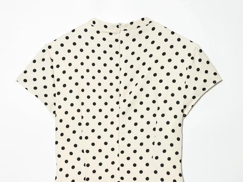 MUJER Polka Dot Women's Dress Bow Cut out Short Dresses for Women Summer Party Dresses 2026 Woman Short Sleeve Mini Dress Women