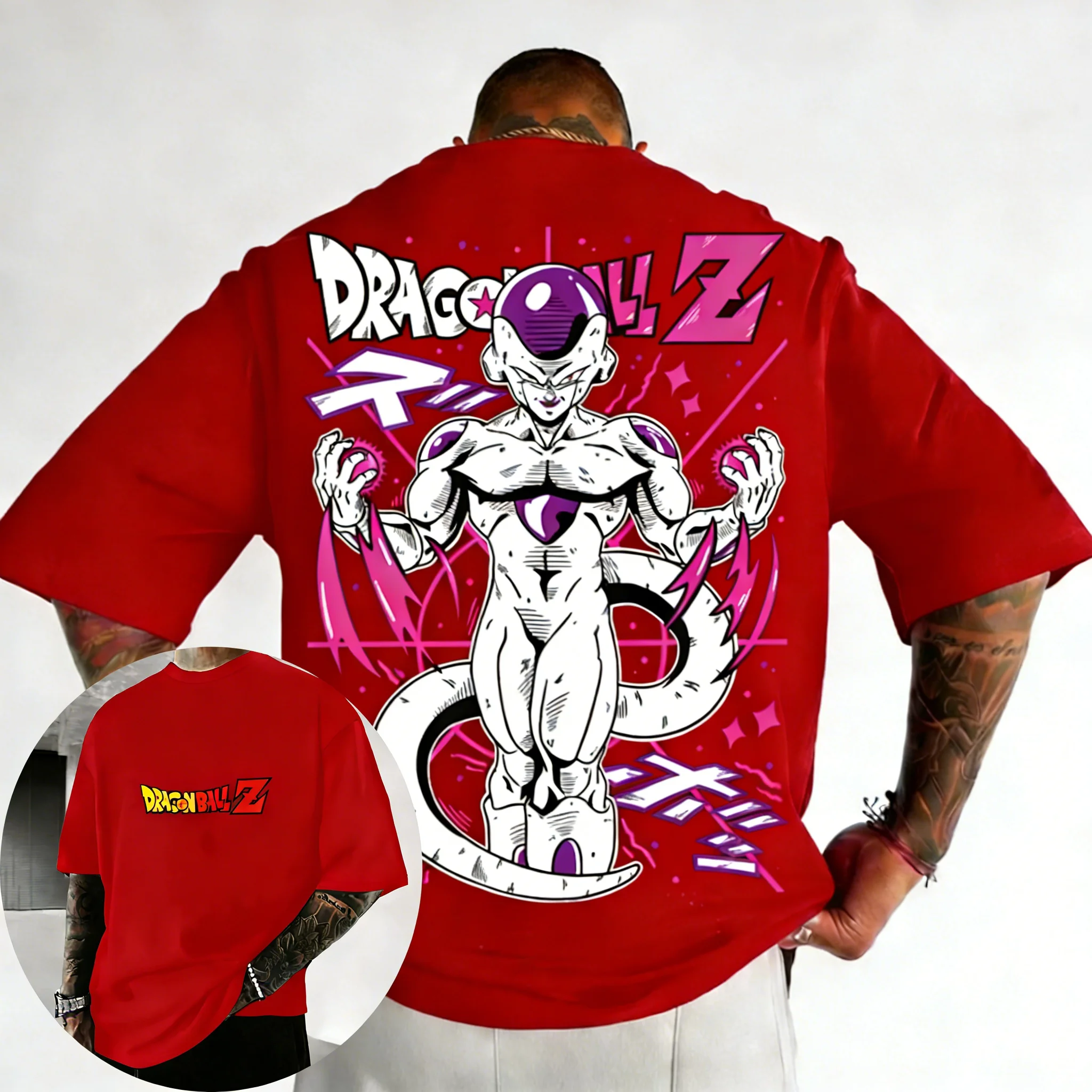 2026 Dragon Ball Anime Cotton T-shirt Summer New Frieza Color Printed Men's and Women's Harajuku Casual Parent Child Top