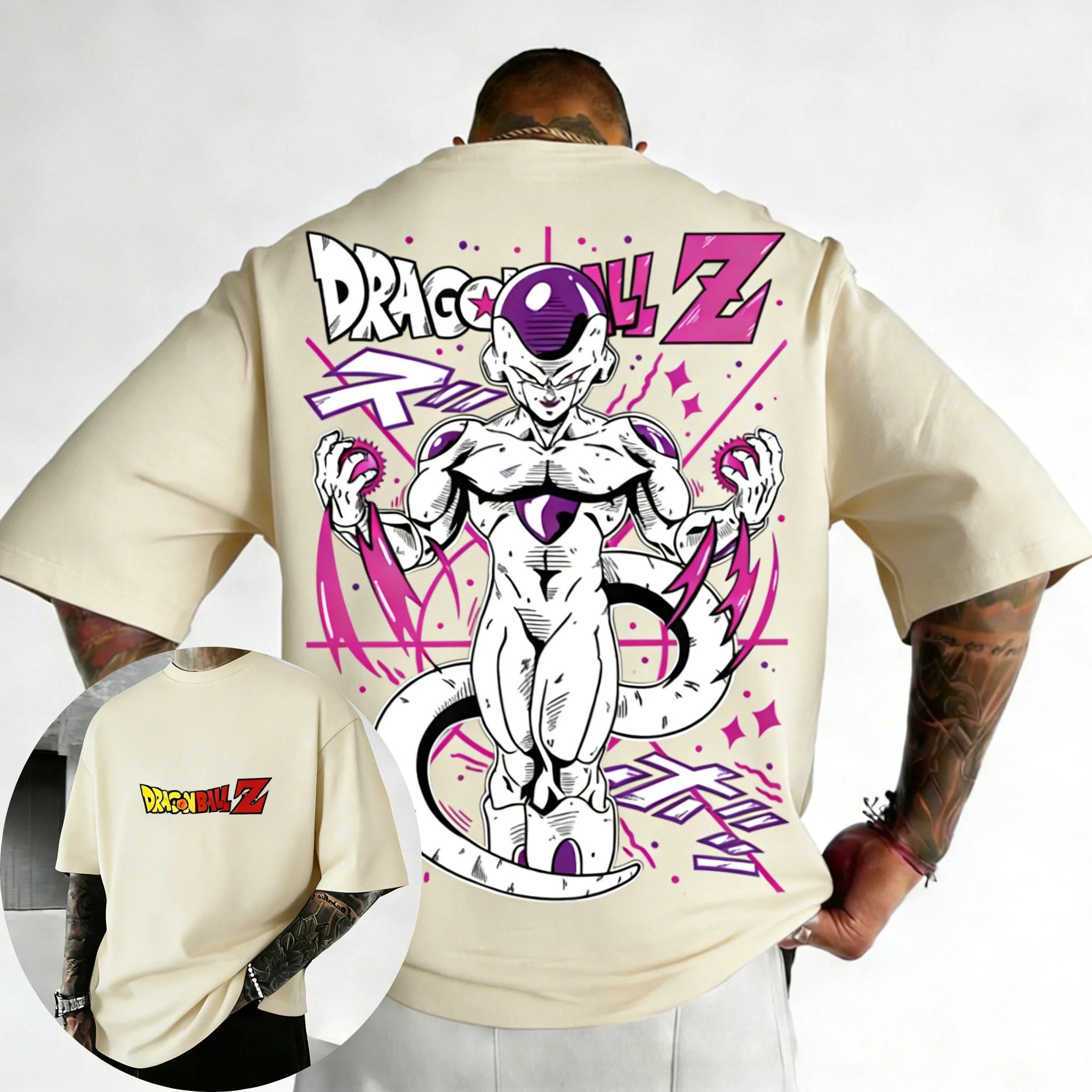 2026 Dragon Ball Anime Cotton T-shirt Summer New Frieza Color Printed Men's and Women's Harajuku Casual Parent Child Top
