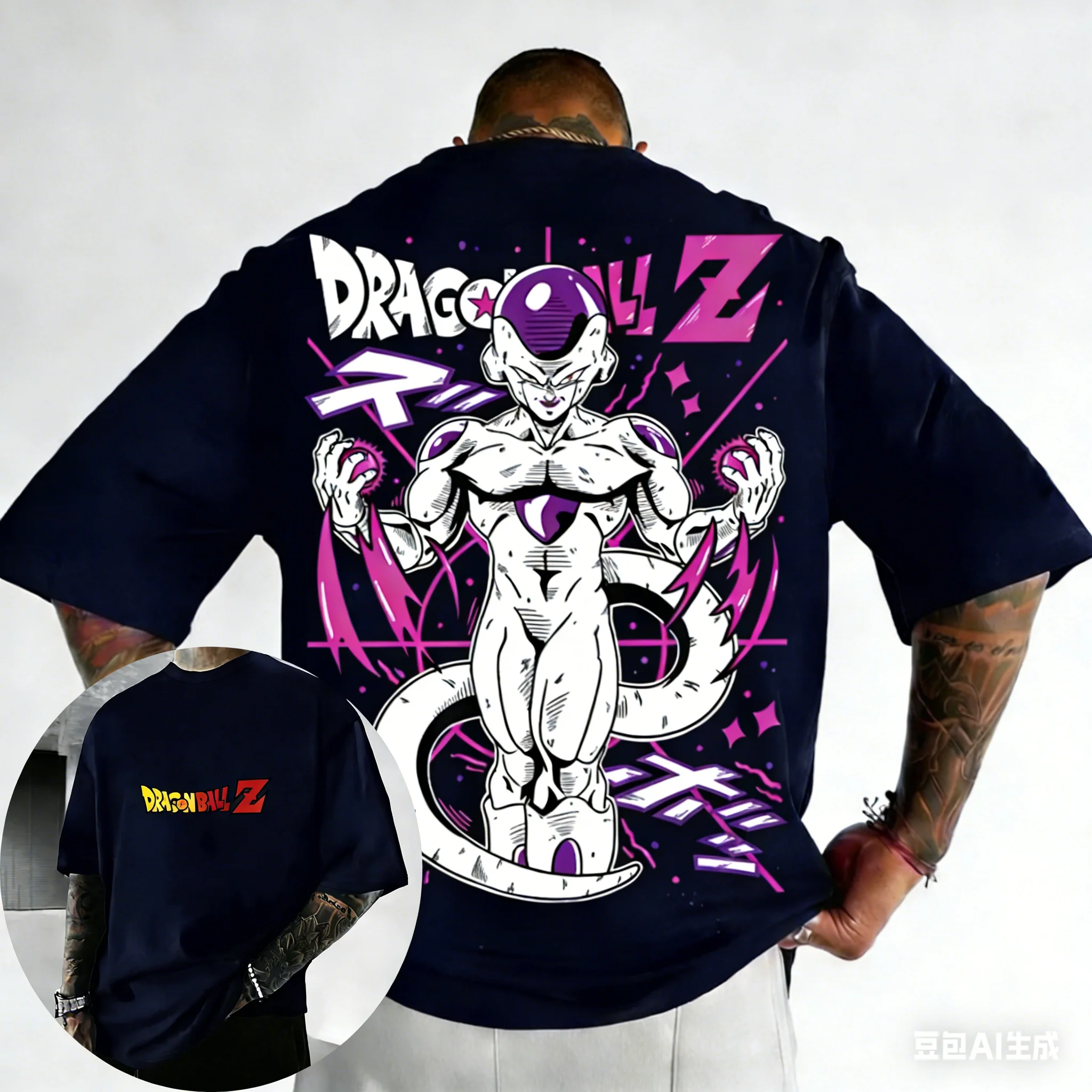 2026 Dragon Ball Anime Cotton T-shirt Summer New Frieza Color Printed Men's and Women's Harajuku Casual Parent Child Top