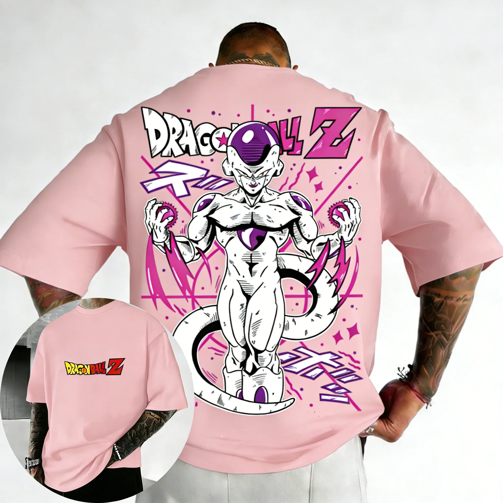 2026 Dragon Ball Anime Cotton T-shirt Summer New Frieza Color Printed Men's and Women's Harajuku Casual Parent Child Top