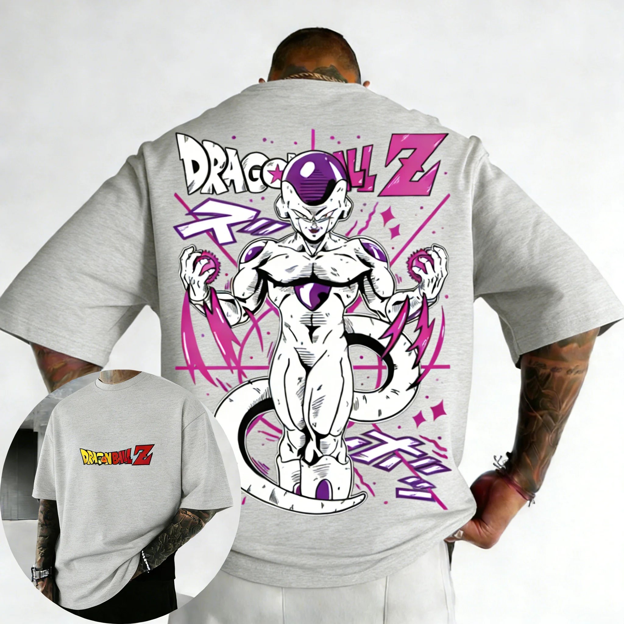 2026 Dragon Ball Anime Cotton T-shirt Summer New Frieza Color Printed Men's and Women's Harajuku Casual Parent Child Top