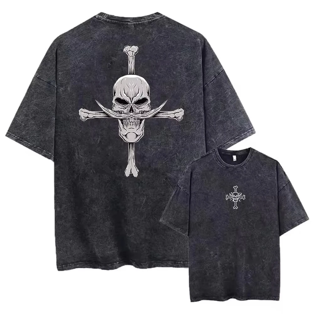 2026 New Anime ONE PIECE Anime Nika Luffy Washed T Shirt Summer Vintage Men's Women Cotton Casual Tee Top Streetwear