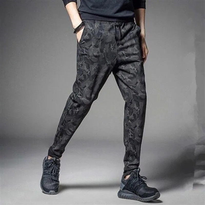 2026 new Running Sweatpants Men Camouflage Elasticity Cargo Pants Drawstring Multi Pockets Bottoms Casual Jogger Trousers