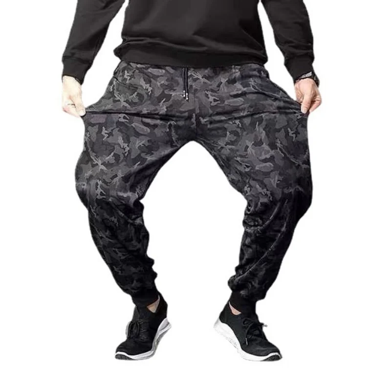 2026 new Running Sweatpants Men Camouflage Elasticity Cargo Pants Drawstring Multi Pockets Bottoms Casual Jogger Trousers