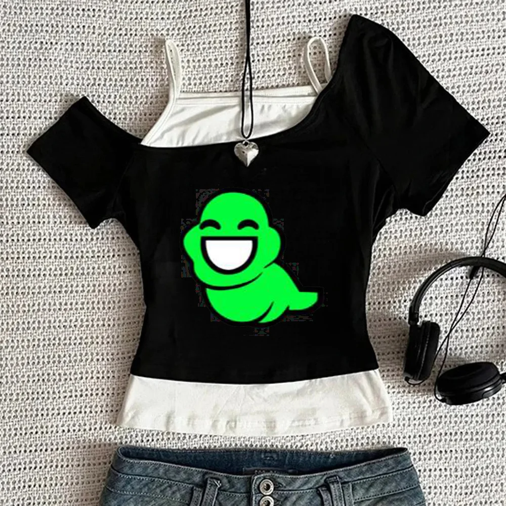 Homestuck cropped top teen y2k streetwear anime scene grunge t shirt cutecore baddie graphic streetwear gothic