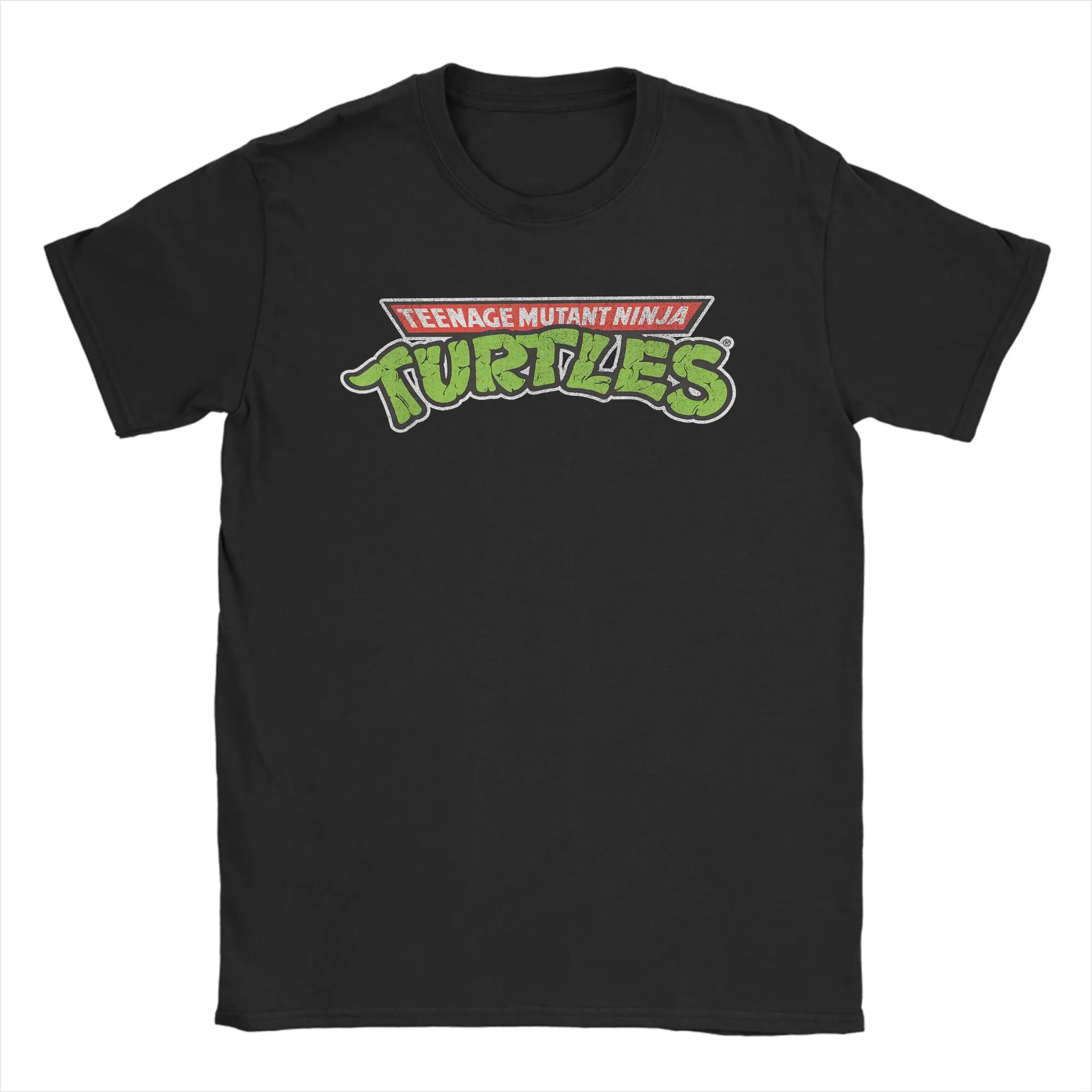 Vintage Ninja Turtles Retro Logo T-Shirts Men Round Neck Pure Cotton T Shirts Short Sleeve Tee Shirt Birthday Present Clothing